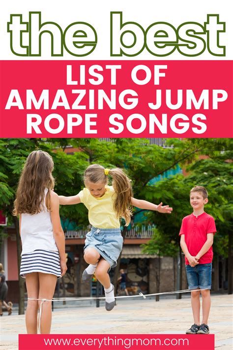 Complete List of Amazing Jump Rope Songs | Jump rope songs, Jump rope, Kids jump rope