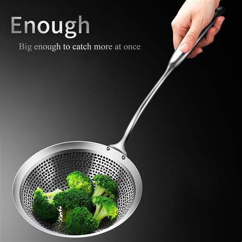 Djadtgl Stainless Steel Spoon Fine Mesh Strainer Hot Pot Fat Food Strainer For Cooking Frying