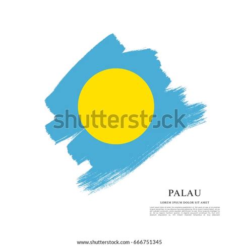 Flag Palau Brush Stroke Background Stock Vector Royalty Free