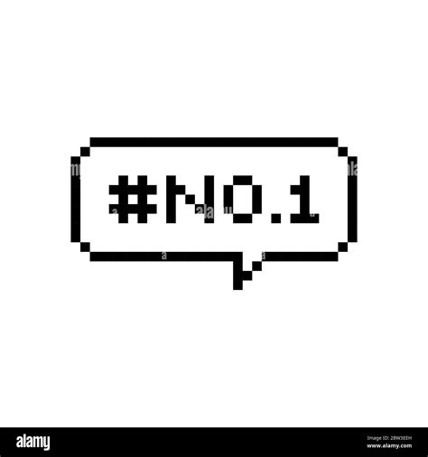 Pixel Art Speech Bubble Saying Number No Isolated Vector