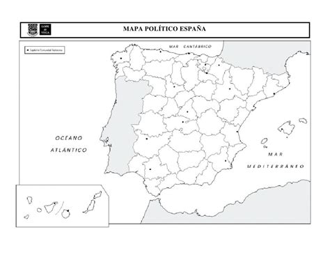 Mapa Politico Espana Mudo