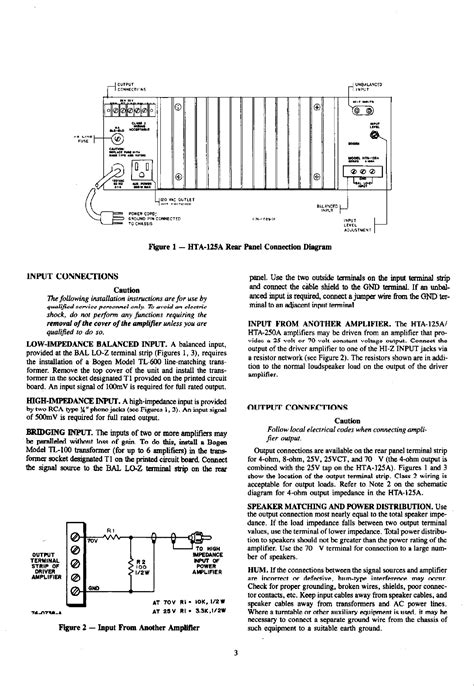 Bogen Communications Car Amplifier Hta 125A Users Manual HTA125A HTA250A Power Mosfet