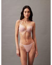 Calvin Klein Ideal Micro String Bikini In Brown Lyst