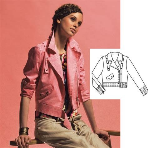 Biker Jacket Sewing Pattern For Women Sizes 36 46 Eur Do It Yourself