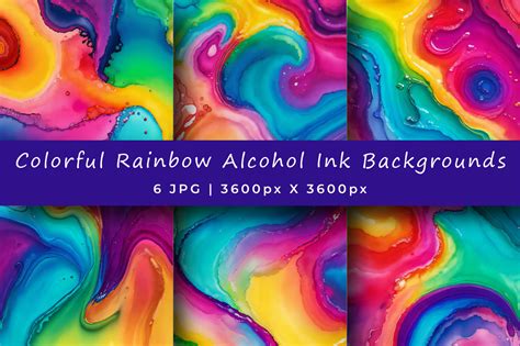 Colorful Rainbow Alcohol Ink Backgrounds Graphic By Srempire Creative