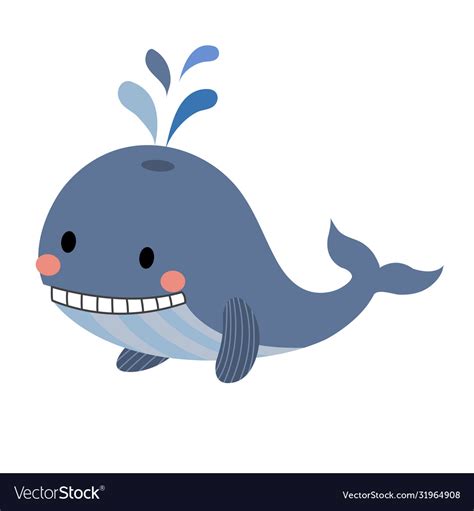 Blue whale animal cartoon character Royalty Free Vector