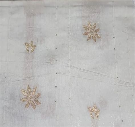 Chanderi Jacquard Dyble Fabric Plain Solids White At Rs Meter In Surat