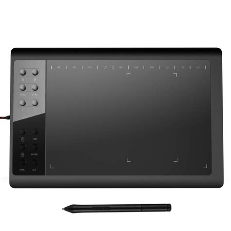 Drawing Tablet 10x6 Inch Ultrathin Digital Graphics Art Pad With 12