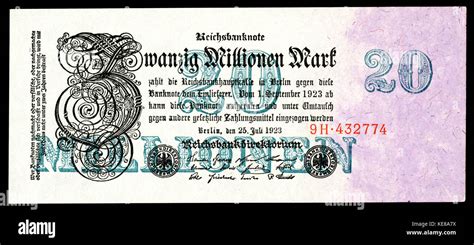 GER 97b Reichsbanknote 20 Million Mark 1923 Stock Photo Alamy