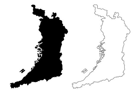 osaka prefecture map vector stock illustration  image