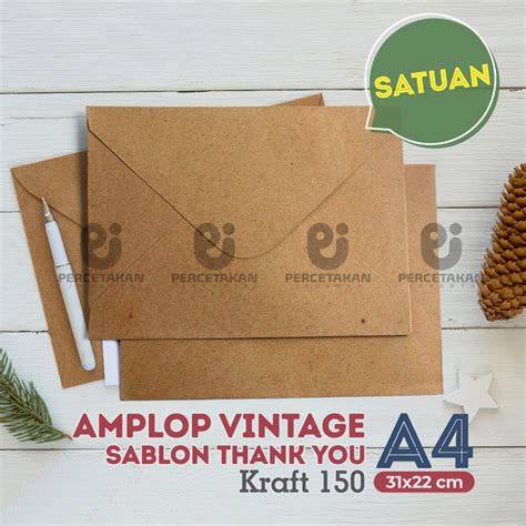 Jual A Amplop Vintage Kraft Bahan Kraft Gr Ukuran X Cm A