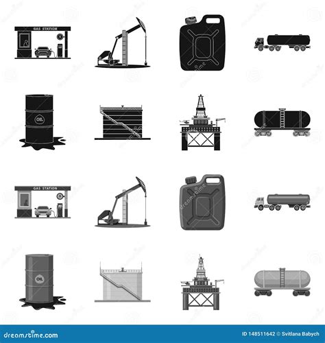 Vector Illustration Of Oil And Gas Symbol Collection Of Oil And Petrol