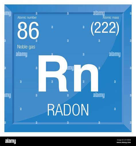 Simbolo Radon Elemento Numero 86 Della Tavola Periodica Degli Elementi