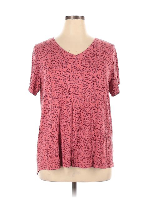 Evri Pink Short Sleeve T-Shirt Size 1X (Plus) - 43% off | thredUP