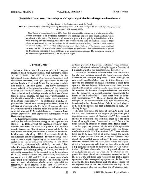 Pdf Relativistic Band Structure And Spin Orbit Splitting Of Zinc