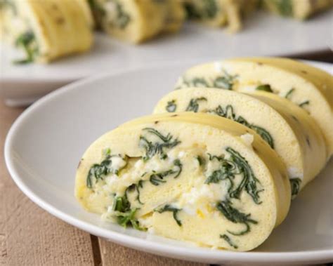 Spinach Rolled Omelet Recipe