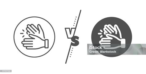 Clapping Hands Line Icon Clap Sign Vector Stock Illustration Download