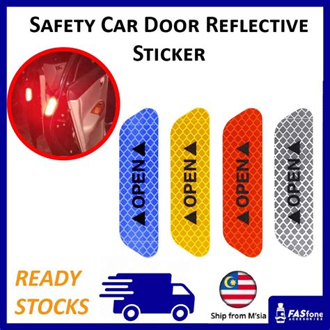 Safety Car Door Reflective Sticker Car Warning Sticker Shopee Malaysia