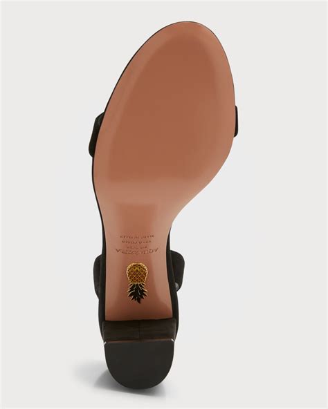 Aquazzura So Nude Block Heel Halter Sandals Neiman Marcus