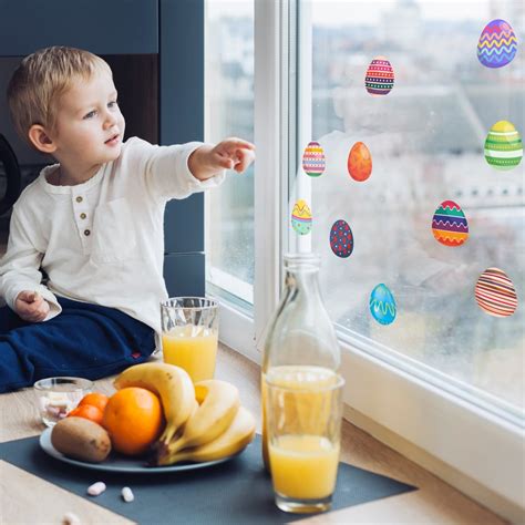 Naklejki Na Okna Szyby Zestaw Wielkanocny Pisanki Kolorowe Jajka