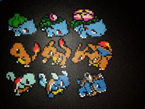 Perler Pokemon Generation 1 Starter And Evolutions Bead Sprite Pixel Art Pokemon Go Bead