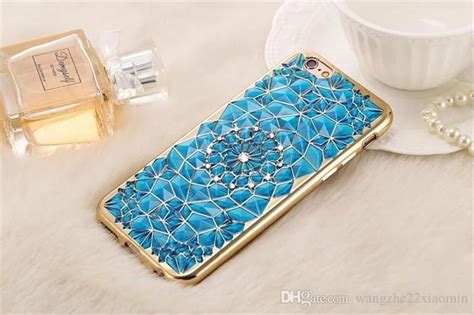 Rhinestone Rose Design 3d Electroplating Phone Case Soft Tpu Protect Cover For Iphone 6 7 Plus