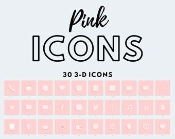 Ios 14 Pink Aesthetic App Icons For IPhone Home Screen 50 Etsy