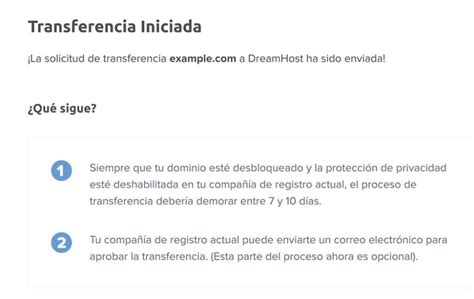 Cómo transferir tu registro de dominio a DreamHost DreamHost