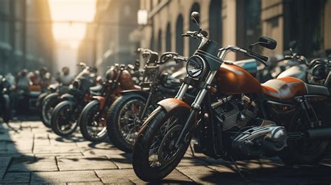 Premium Photo Motorcycles On The Road Generative Ai