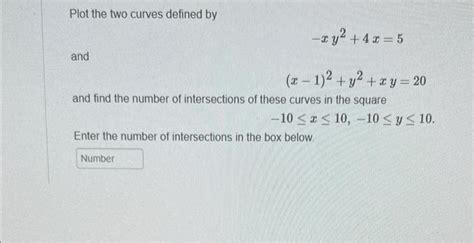 Solved Plot The Two Curves Defined By −xy24x5 And