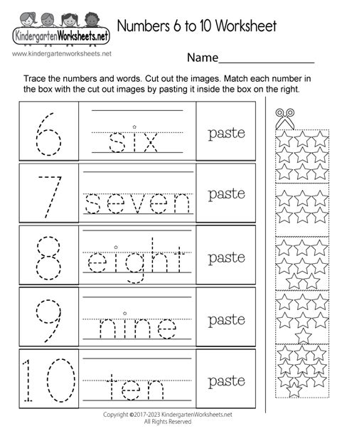 Free Printable Numbers 6 To 10 Worksheet