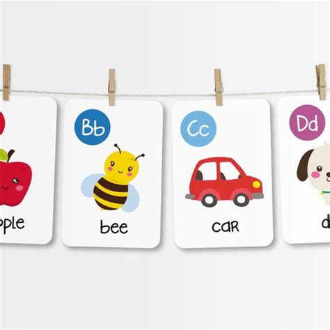 Alphabet And Vegetables Card Set Printable Flash Cards Abc Etsy