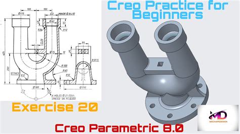 Creo Practice Exercise 20 For Beginners II Creo Part Modeling Tutorial