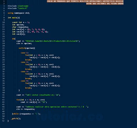 Arrays Visual C Operaciones Aritmeticas Entre Vectores Tutorias Co