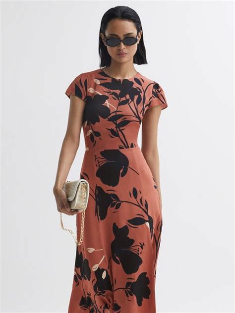 Reiss Floella Floral Printed Midi Dress Reiss Usa