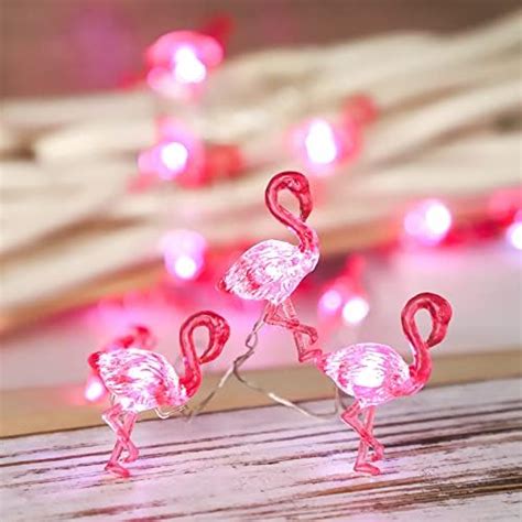 JASHIKA Vintage Pink Flamingo Bird Décor String Lights 10ft 30 LEDs