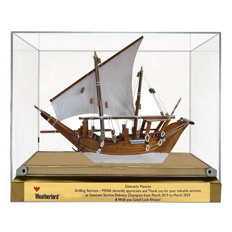 Kerala Traditional Wooden Boat Single Sailmemento With Acrylic Box