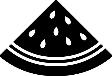 Watermelon Slice Icon In Black And White Color Vector Art At