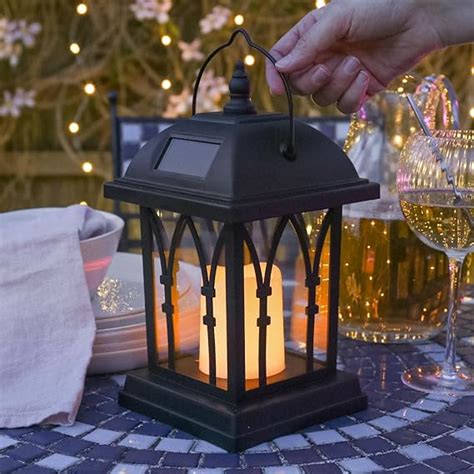 Festive Lights Garden Candle Lantern Solar Powered Flickering