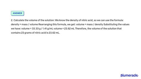 SOLVED Concentrated Nitric Acid Used As A Laboratory Reagent Is