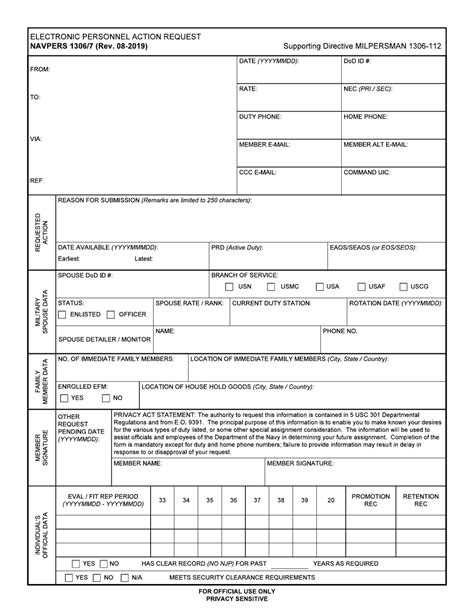 Da Form 1306 Fillable Printable Forms Free Online