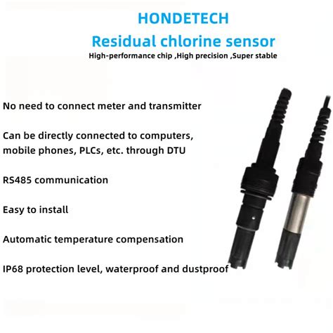 RS485 Output 4 20ma Online Electrode Polarographic Residual Chlorine
