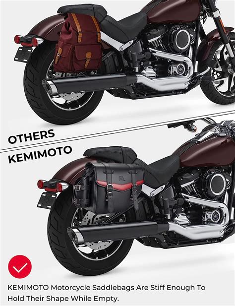 Buy Kemimoto Motorcycle Saddle Bags Leather Motorcycle Saddlebags