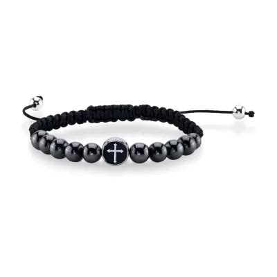 J.P. Army Men's Jewelry Stainless Steel 8 1/2 Inch Bead Cord Bracelet ...