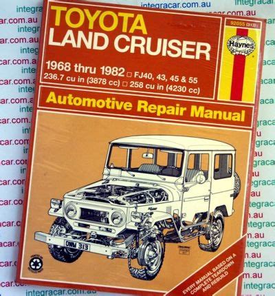 Toyota Landcruiser Petrol FJ Series Repair Manual 1968 1982 NEW