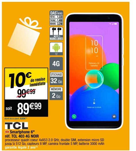 Promo Smartphone Tcl G Noir Chez Cora Icatalogue Fr