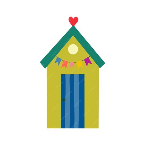 Premium Vector Beach House Vector Illustration Scandinavian Style