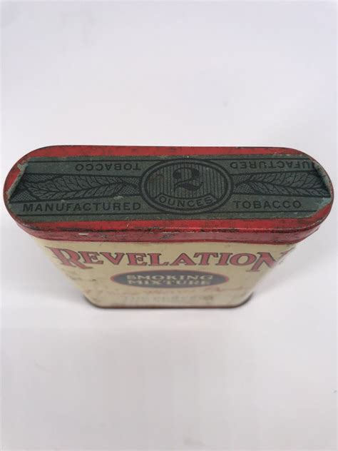 Vtg Revelation Smoking Mixture Hinged Tin Litho Pipe Tobacco By Philip