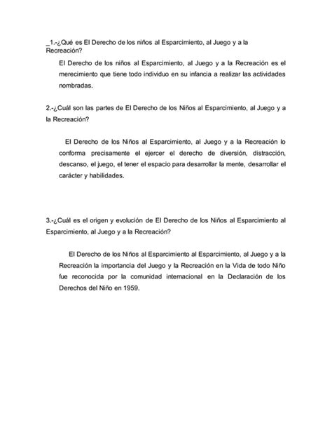 Derecho Al Esparcimiento Al Juego Y Recreacion PDF