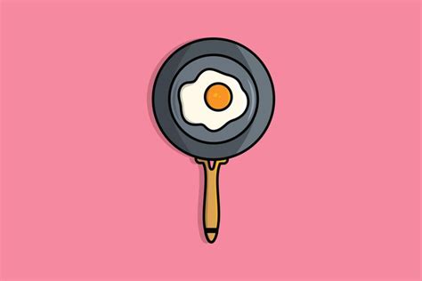 Download The Egg Fried In Fry Pan Vector Illustration Breakfast Food